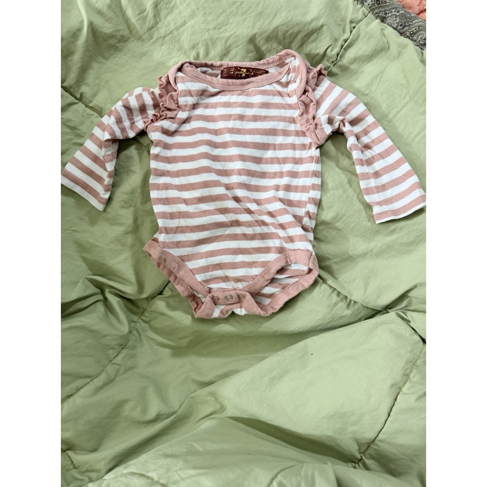 Seven for all Mankind‎ Infant Girls Size 0/3m Pink Stripe One Piece